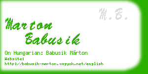 marton babusik business card