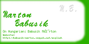 marton babusik business card